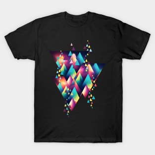 Abstract pattern of multicolored triangles T-Shirt